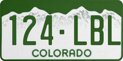 CO license plate 124LBL