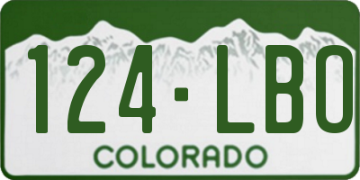 CO license plate 124LBO