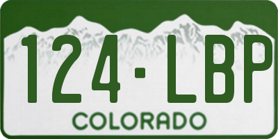 CO license plate 124LBP