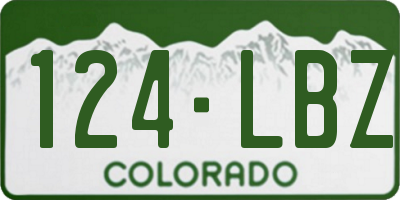 CO license plate 124LBZ
