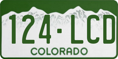 CO license plate 124LCD