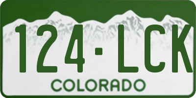 CO license plate 124LCK