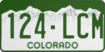 CO license plate 124LCM