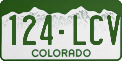 CO license plate 124LCV