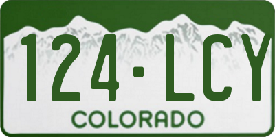 CO license plate 124LCY