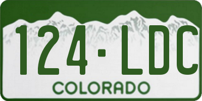 CO license plate 124LDC