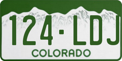 CO license plate 124LDJ