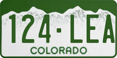 CO license plate 124LEA
