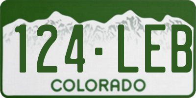 CO license plate 124LEB