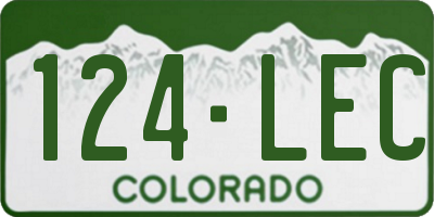CO license plate 124LEC
