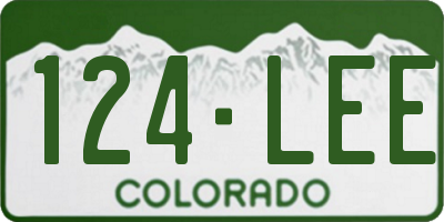 CO license plate 124LEE
