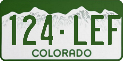 CO license plate 124LEF