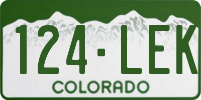 CO license plate 124LEK