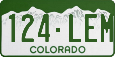 CO license plate 124LEM