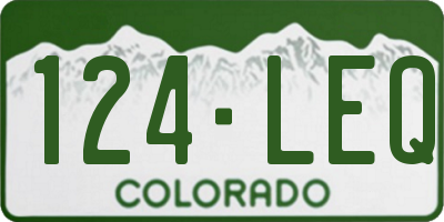 CO license plate 124LEQ