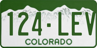 CO license plate 124LEV
