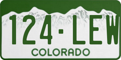 CO license plate 124LEW