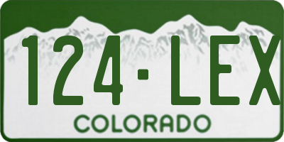 CO license plate 124LEX