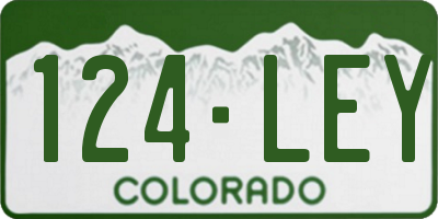 CO license plate 124LEY