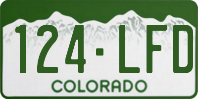 CO license plate 124LFD