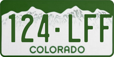 CO license plate 124LFF
