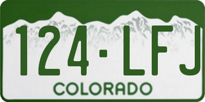 CO license plate 124LFJ