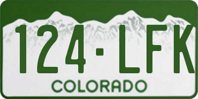 CO license plate 124LFK