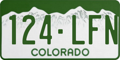 CO license plate 124LFN