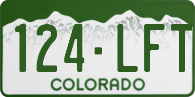 CO license plate 124LFT
