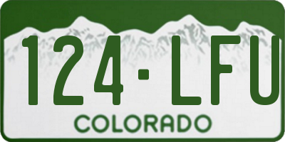CO license plate 124LFU