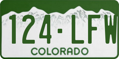 CO license plate 124LFW