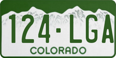 CO license plate 124LGA