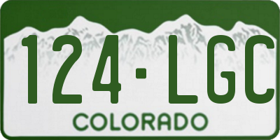 CO license plate 124LGC