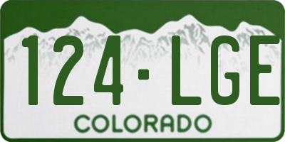 CO license plate 124LGE