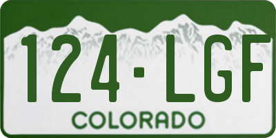 CO license plate 124LGF
