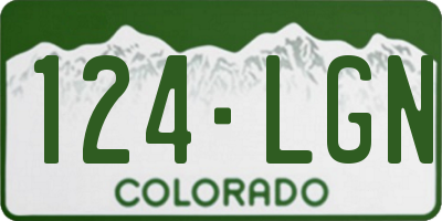 CO license plate 124LGN