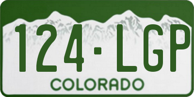 CO license plate 124LGP