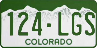 CO license plate 124LGS