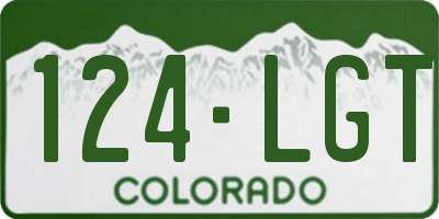 CO license plate 124LGT