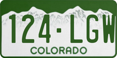 CO license plate 124LGW