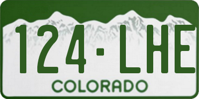 CO license plate 124LHE