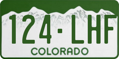 CO license plate 124LHF