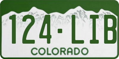 CO license plate 124LIB