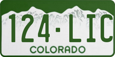 CO license plate 124LIC