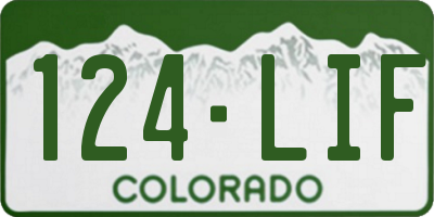 CO license plate 124LIF