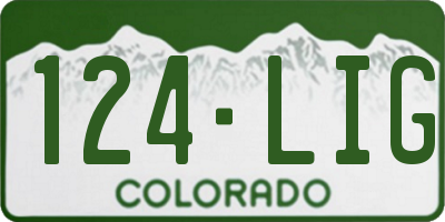 CO license plate 124LIG