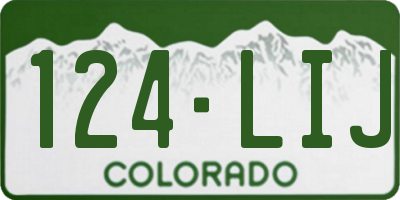 CO license plate 124LIJ