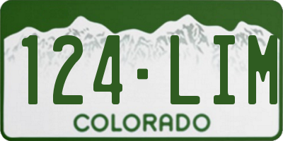 CO license plate 124LIM