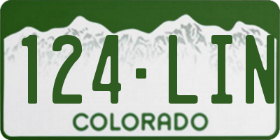 CO license plate 124LIN