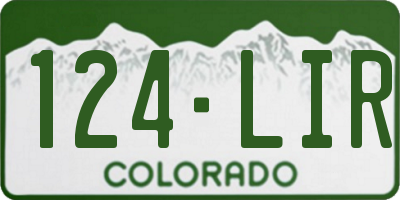 CO license plate 124LIR